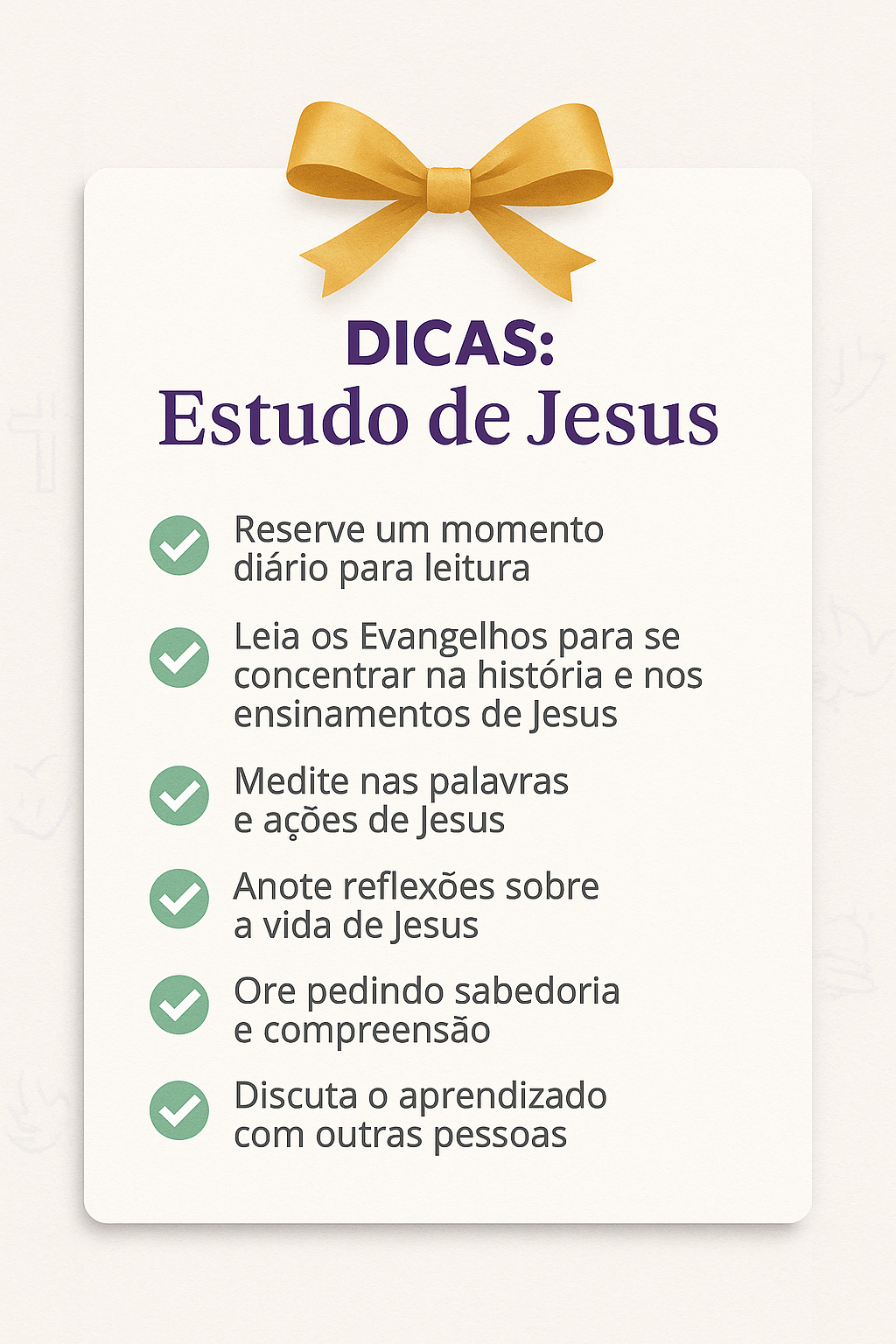Dicas com Checklist para Estudo de Jesus